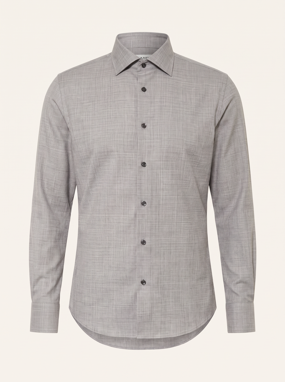 GORDON SC VIRGIN WOOL SHIRT – LIGHT GREY MELANGE - Ghost Front