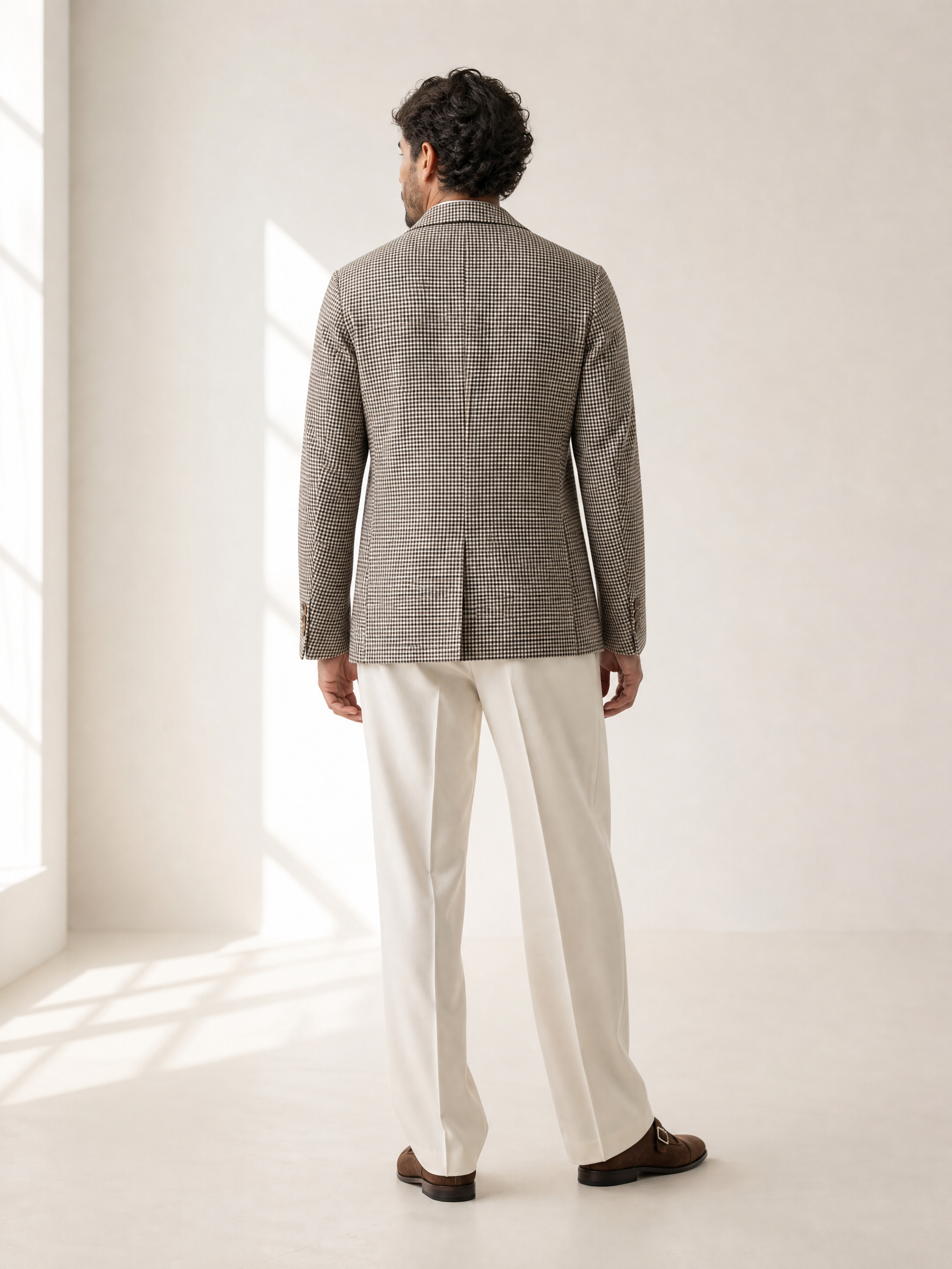 Small Check SB Blazer Gabriele Pasini – BROWN - Full Back Model