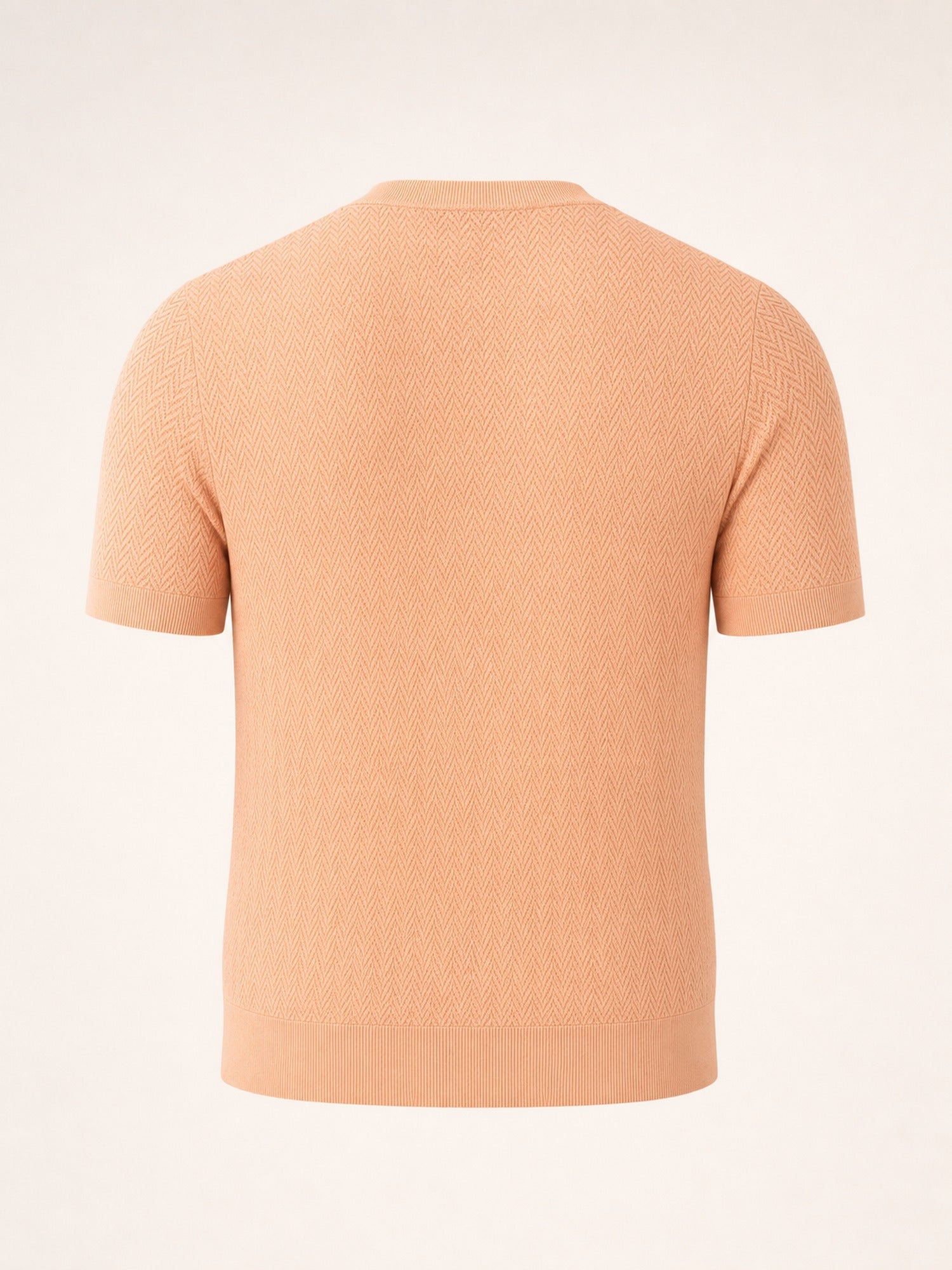 Gran Sasso Zig-Zag Knit Cotton-Blend T-Shirt – Salmon - Ghost Back