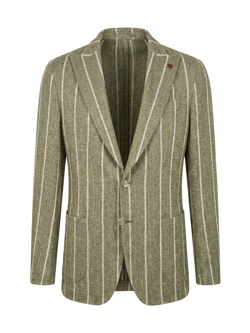 Fugàto Wide Pin Stripe Knit Blazer – Green - Ghost Front