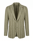 Fugàto Wide Pin Stripe Knit Blazer – Green - Ghost Front