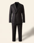 Circolo 1901 Double-Breasted Herringbone-Print Suit – BLACK - Ghost Front