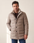 DUNO Orlando F Technical Wool Down Jacket – WALNUT BROWN - Hero front