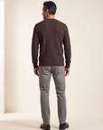 CHAINLINK CREWNECK – CHOCOLATE - Full Back Model