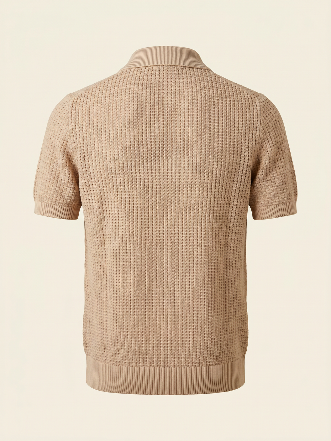Ferrante SS Knit Button Shirt – Tan - Ghost Back