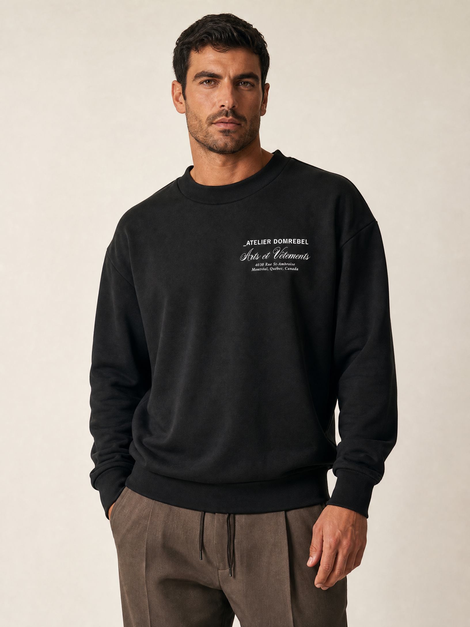 ART VETEMENTS SWEATSHIRT - DOM REBEL – BLACK - Hero Front