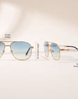 Vintage Frames Snatch Double Rope Edition 18KT Two-Tone Gold – Pastel Blue – YELLOW / WHITE GOLD / PASTEL BLUE - Measurements