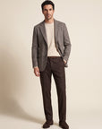 Star Easy Herringbone Blazer – SAND – GREY BROWN - Full Body Front