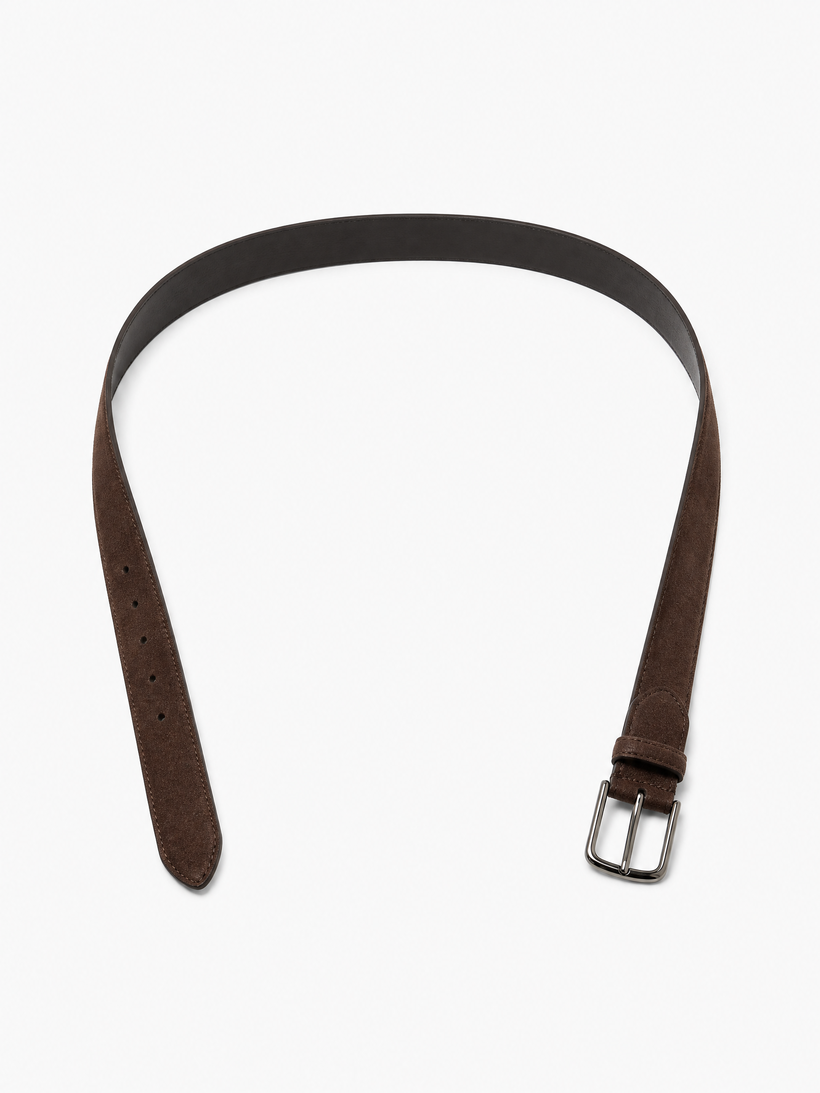 Paolo Vitale Suede Belt – BROWN - Opened Full Belt