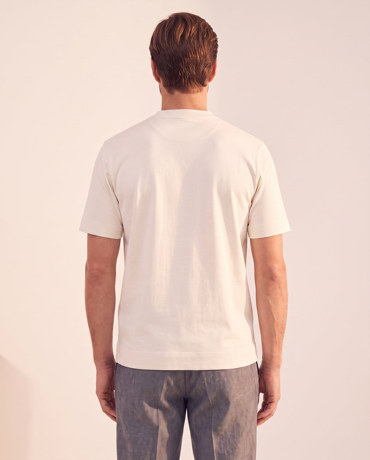 Circolo 1901 Cashmere-Touch Short-Sleeve T-Shirt – OFF WHITE - Mid-Body Back