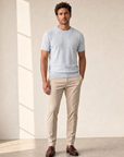Gran Sasso Terry Cotton T-Shirt – BLUE - Full Front Model
