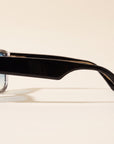 Vintage Frames Bowie Black and Clear Acetate – Blue Gradient Flash Blue – GLOSSY BLACK / BLUE GRADIENT FLASH BLUE - Side profile