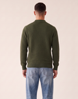 CHECK STRUCTURE KNITTED LS POLO - LES DEUX – RIFLE GREEN - Hero Back