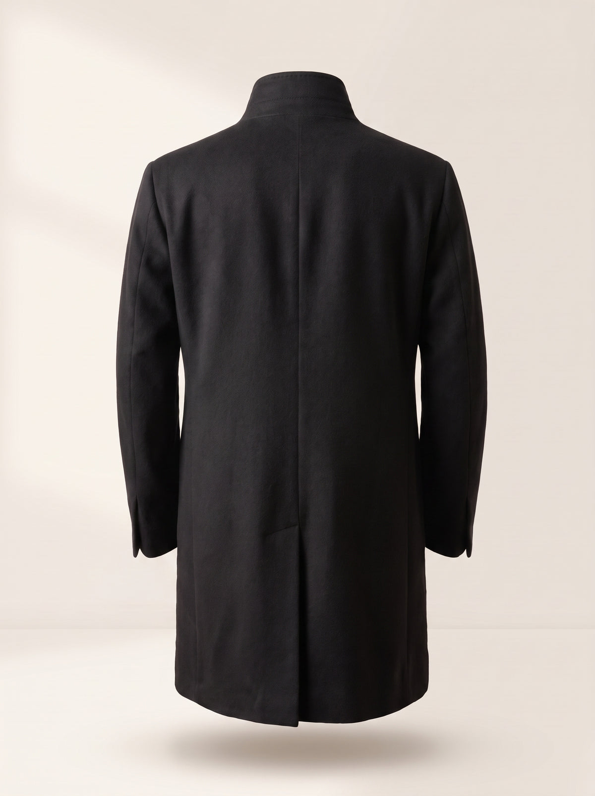 Sultan C Stand-Collar Coat – SAND – BLACK - Ghost Back
