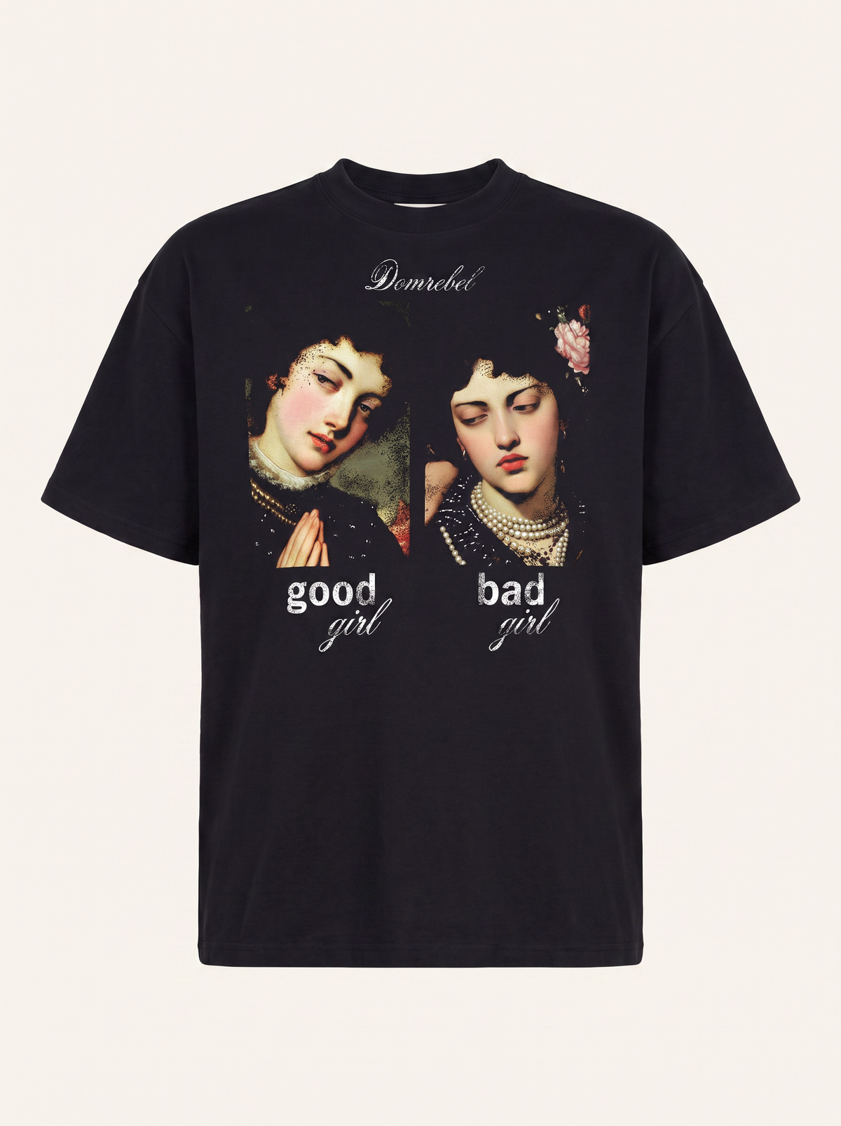 MY GIRL T-SHIRT - DOM REBEL – BLACK - Ghost Mannequin Front