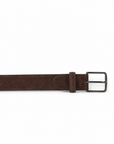Paolo Vitale Suede Belt – BROWN - Buckle & Texture Detail
