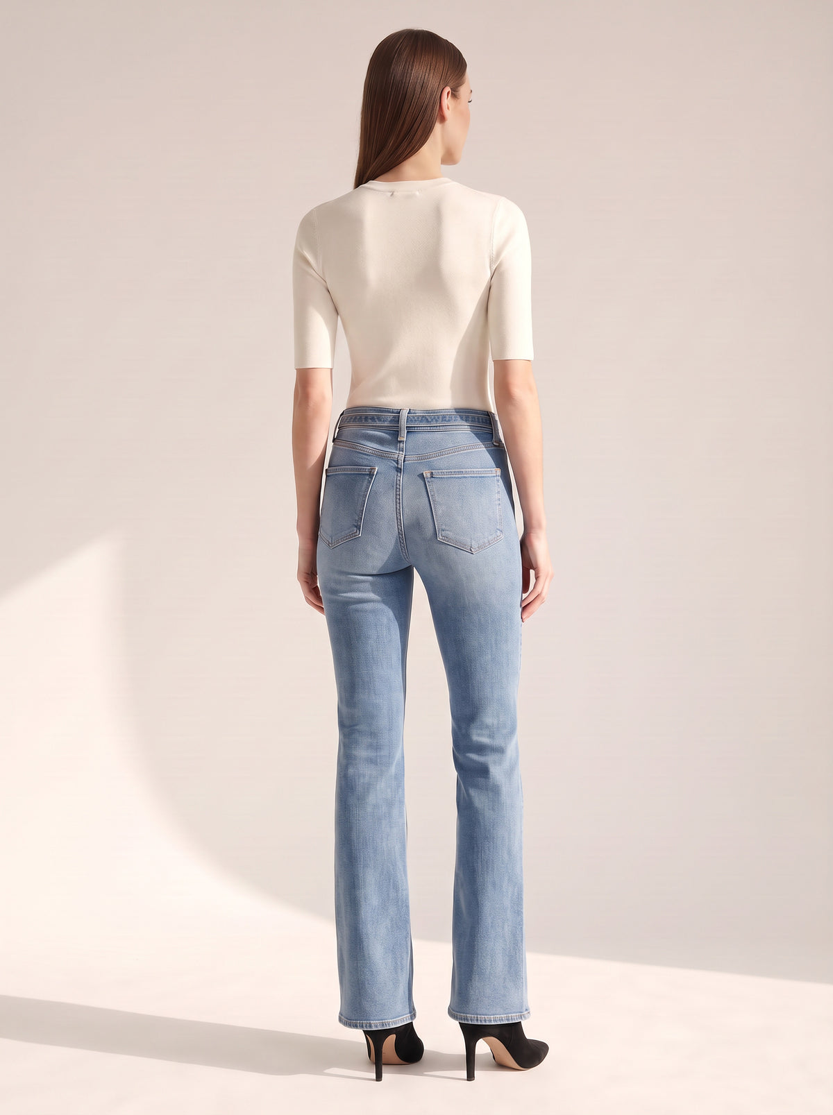 Beverly Skinny-Flare Jean with Skinny Belt — Supernova – SUPERNOVA - Full Back Model
