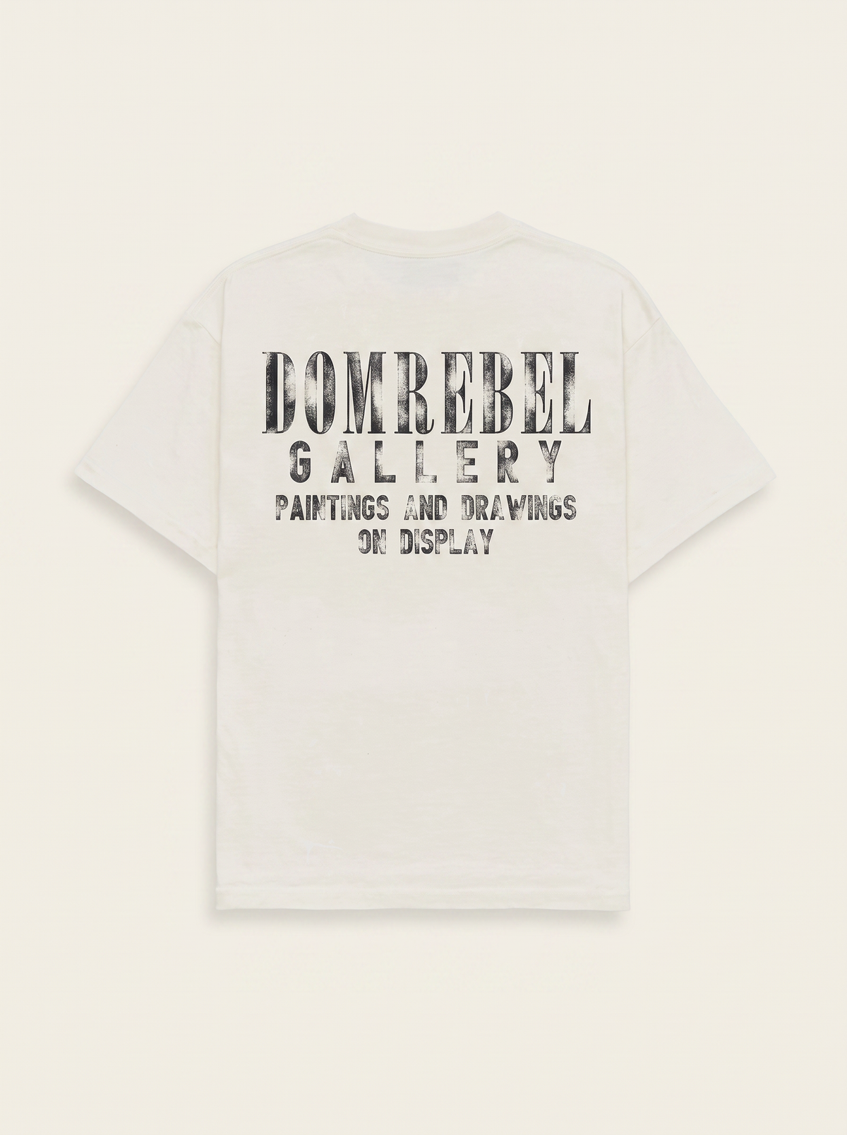GALLERY T-SHIRT - DOM REBEL – OLD WHITE - Ghost Mannequin Back