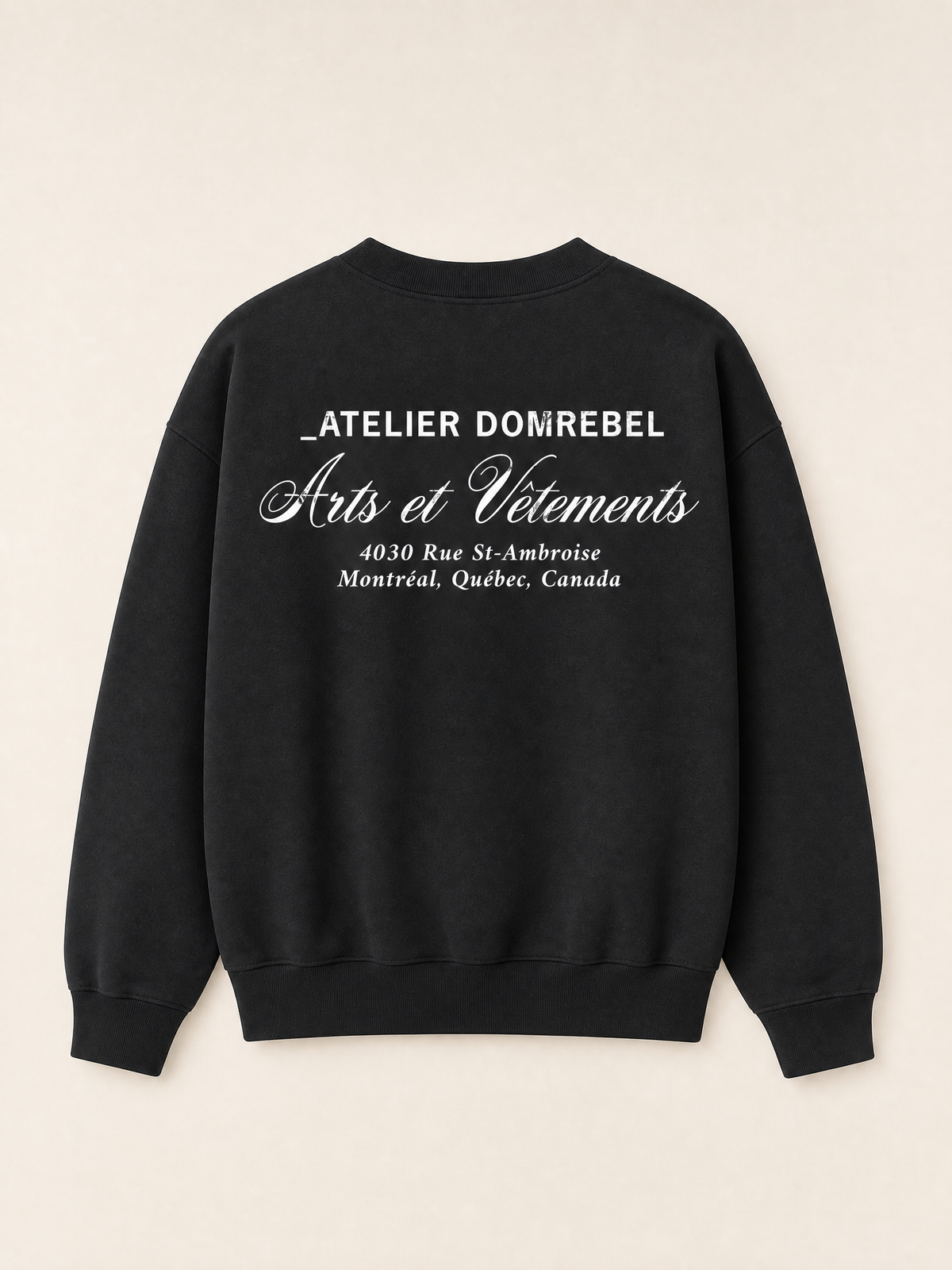 ART VETEMENTS SWEATSHIRT - DOM REBEL – BLACK - Ghost Mannequin Back