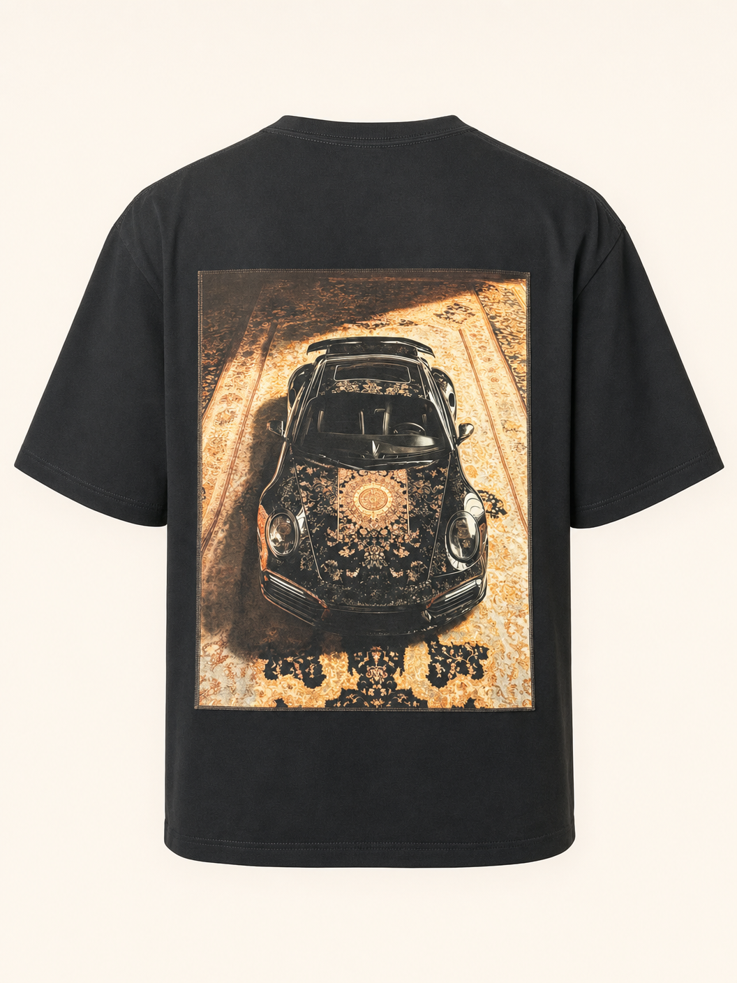 Bastille Alcantara Printed T-Shirt — Black — Ghost Mannequin Back