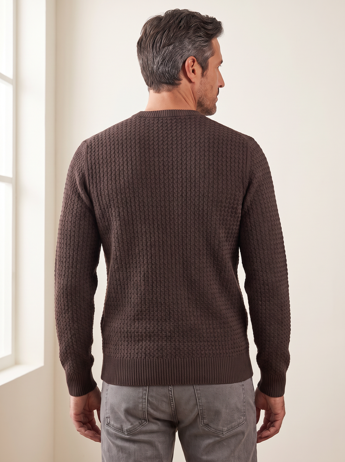 CHAINLINK CREWNECK – CHOCOLATE - Hero Back