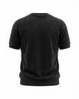 Gran Sasso Terry Cotton T-Shirt – BLACK - Ghost Mannequin Back