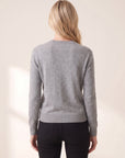 Frankie Pullover with Pearl Pin — Medium Heather Grey – MEDIUM HEATHER GREY - Hero Back