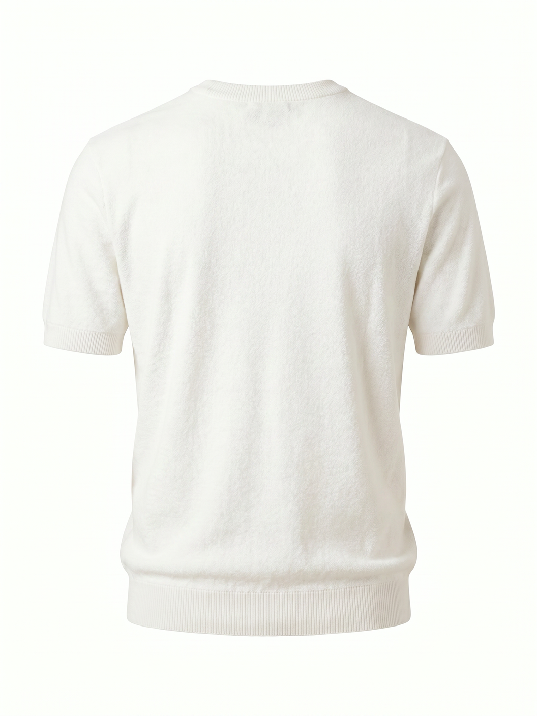 Gran Sasso Terry Cotton T-Shirt – White - Ghost Mannequin Back