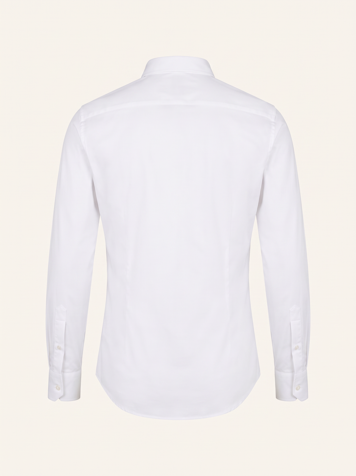 Cotton Stretch Classic Shirt – WHITE - Ghost Mannequin Back