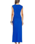Acacia Draped Jersey Midi Dress In Blue