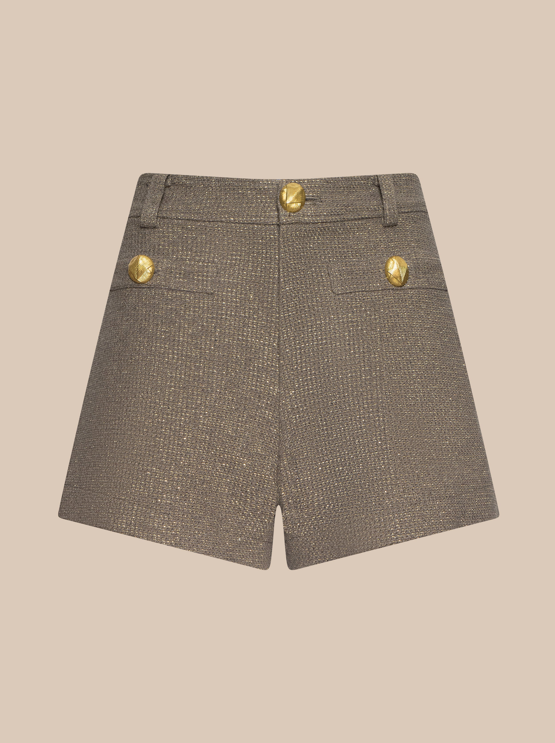 Dionne Tweed Short – MOTA/LIGHT GOLD - Ghost Mannequin Front
