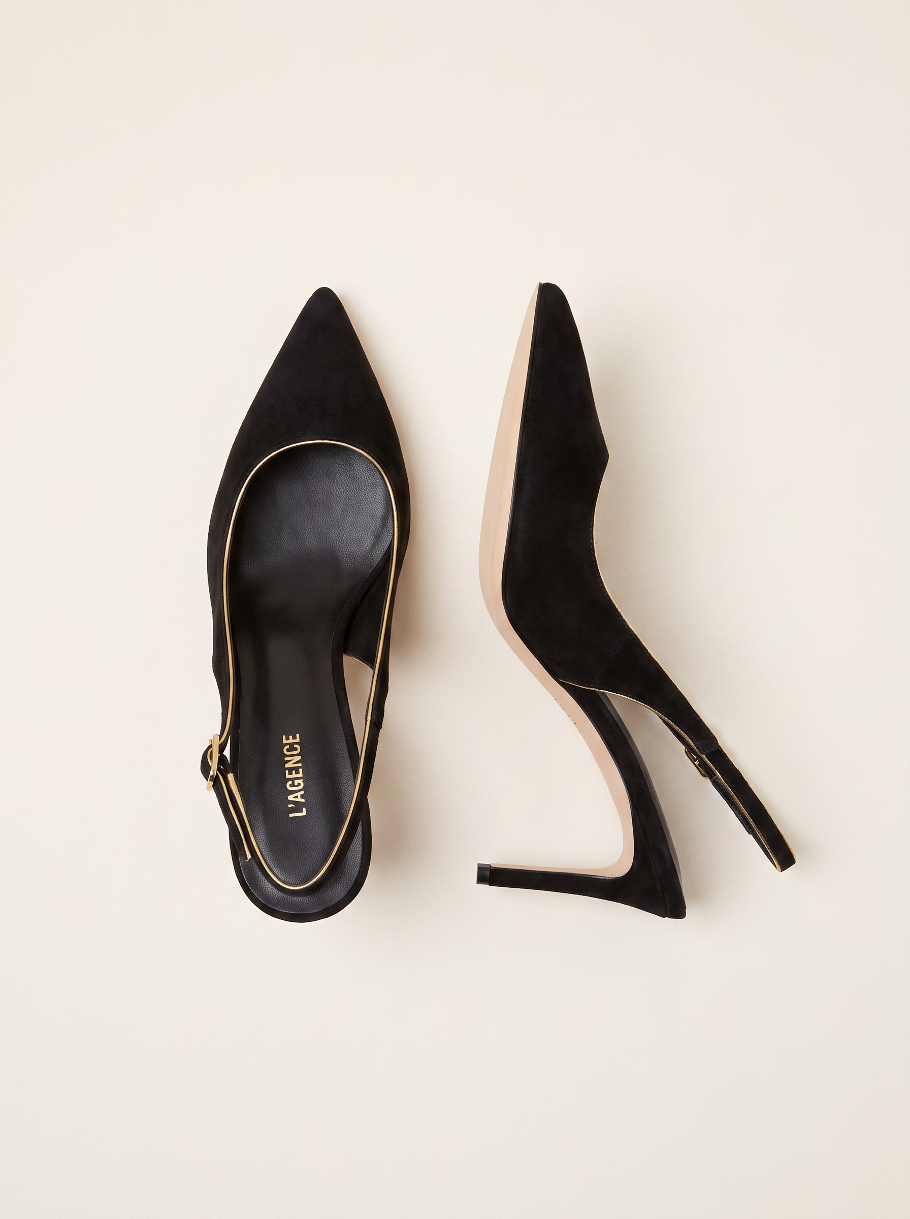 Vichy Slingback Pump – BLACK SUEDE - Top and Sole