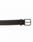 Paolo Vitale Pebbled Leather Belt – BROWN - Buckle & Texture Detail