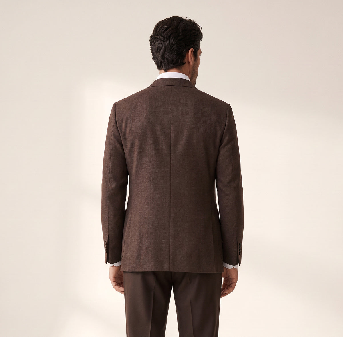 Gordon Textured Shirt – SAND – WHITE - Hero Back