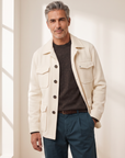 MERINO MOULINE WOOL CREWNECK – DARK BROWN - Hero Front