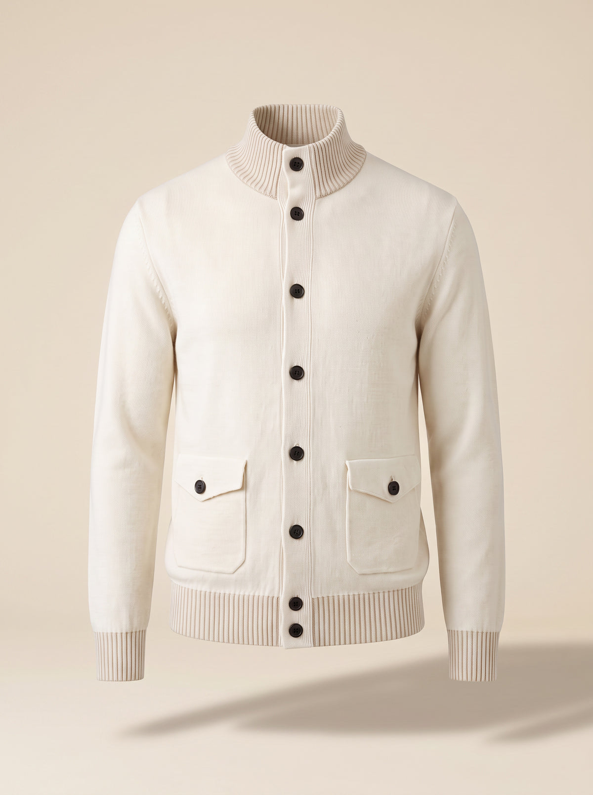 FRADI Milk/Beige Button Cardigan – MILK/BEIGE - Ghost Front