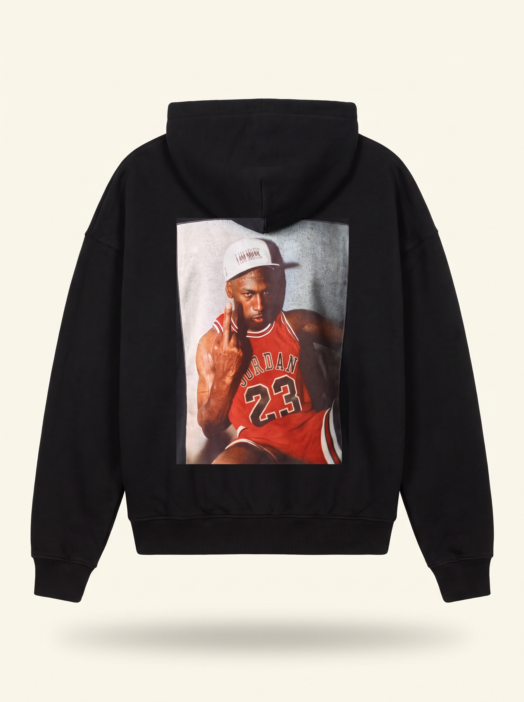 I AM MUSIC SILK PRINT HOODIE - BASTILLE – BLACK - Ghost Back