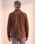Soft Suede Aiden Pocket Shirt Jacket – SAND – BROWN - Mid-Body Back
