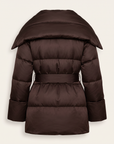 Glacier Shawl Puffer Jacket – DARK JAVA - Ghost Mannequin Back