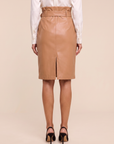 Kaelis Vegan Leather Skirt – SOFT COGNAC - Hero Back