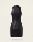 Apolline Vegan Leather Dress – BLACK - Ghost Mannequin Back