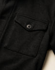 FRADI SLJ Overshirt – BLACK - Chest Pocket Detail