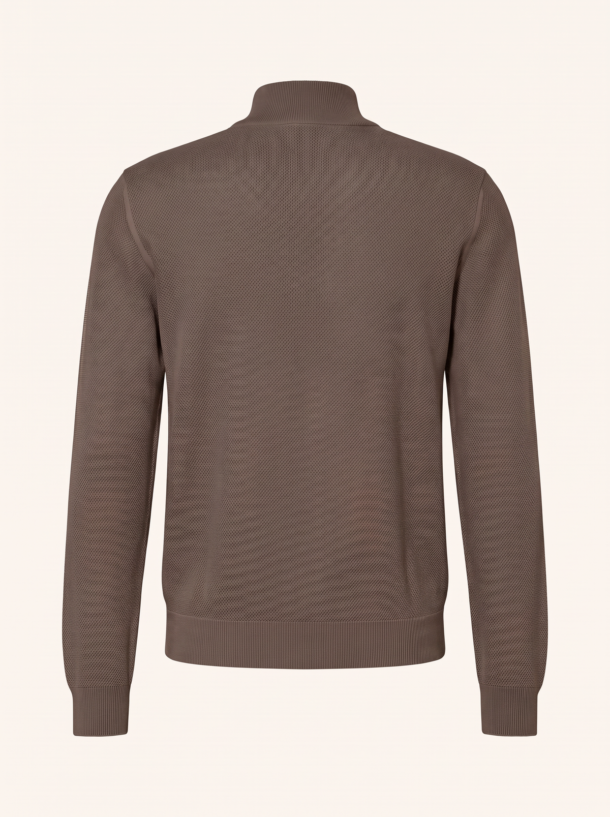 RICE STITCH FULL-ZIP CARDIGAN – CHOCOLATE - Ghost Back