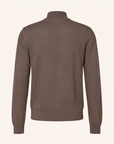 RICE STITCH FULL-ZIP CARDIGAN – CHOCOLATE - Ghost Back