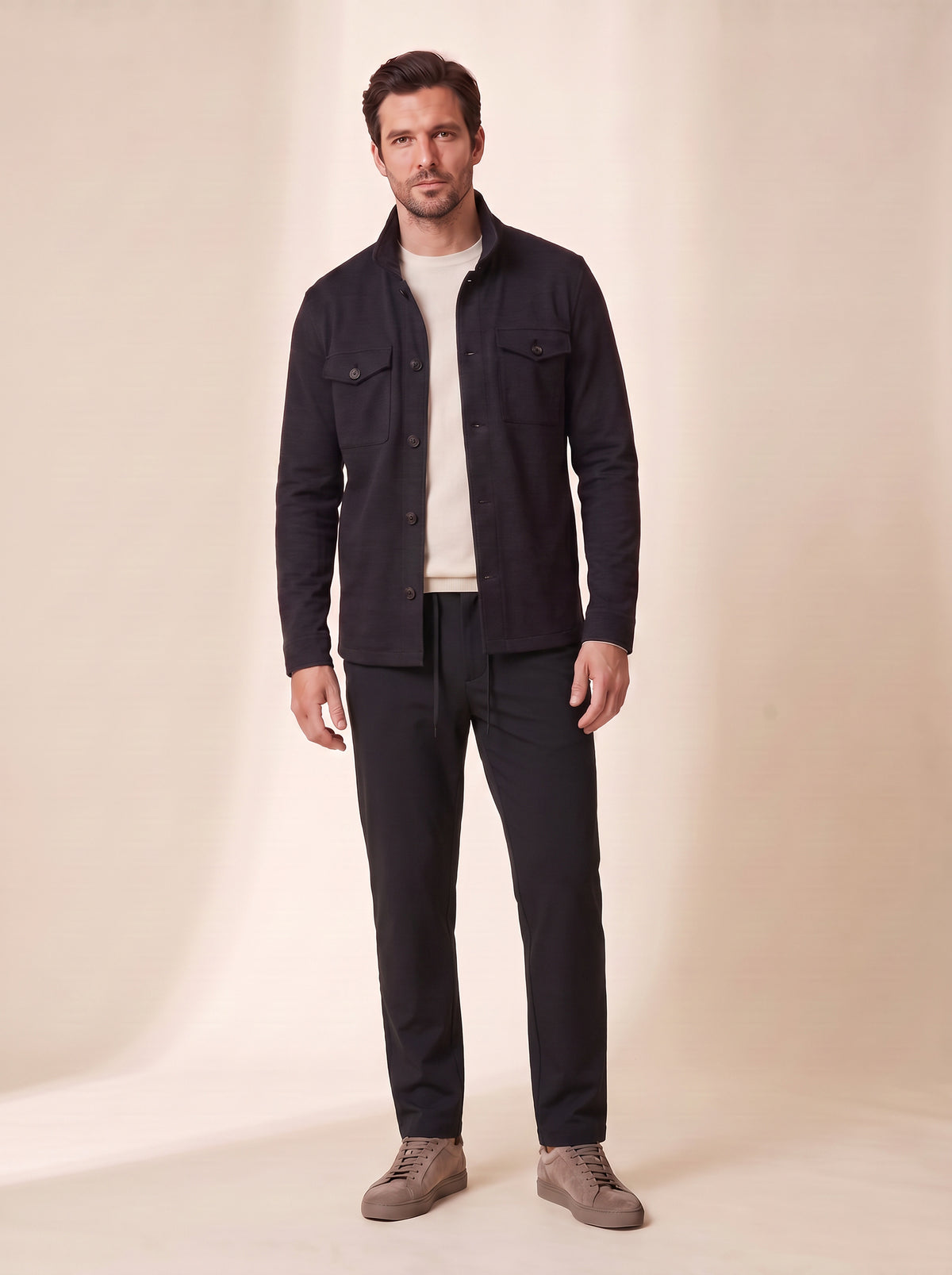 FRADI SLJ Overshirt Suit – BLACK - Full Suit Three Quarter