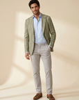 Fugàto Wide Pin Stripe Knit Blazer – Green - Full Body Front