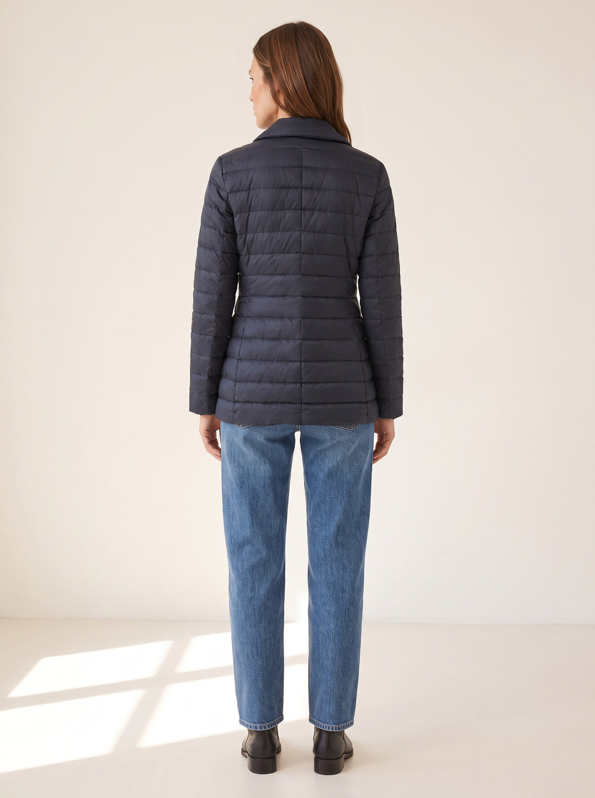 Campbell Down Dickey Jacket — Navy – NAVY - Full Back Model
