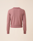 Extrafine Merino Plaited Cropped Crew – ROSA - Ghost Mannequin Back