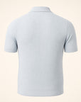 Gran Sasso Egyptian Cotton Popcorn Knit Polo – Light Blue - Ghost Back
