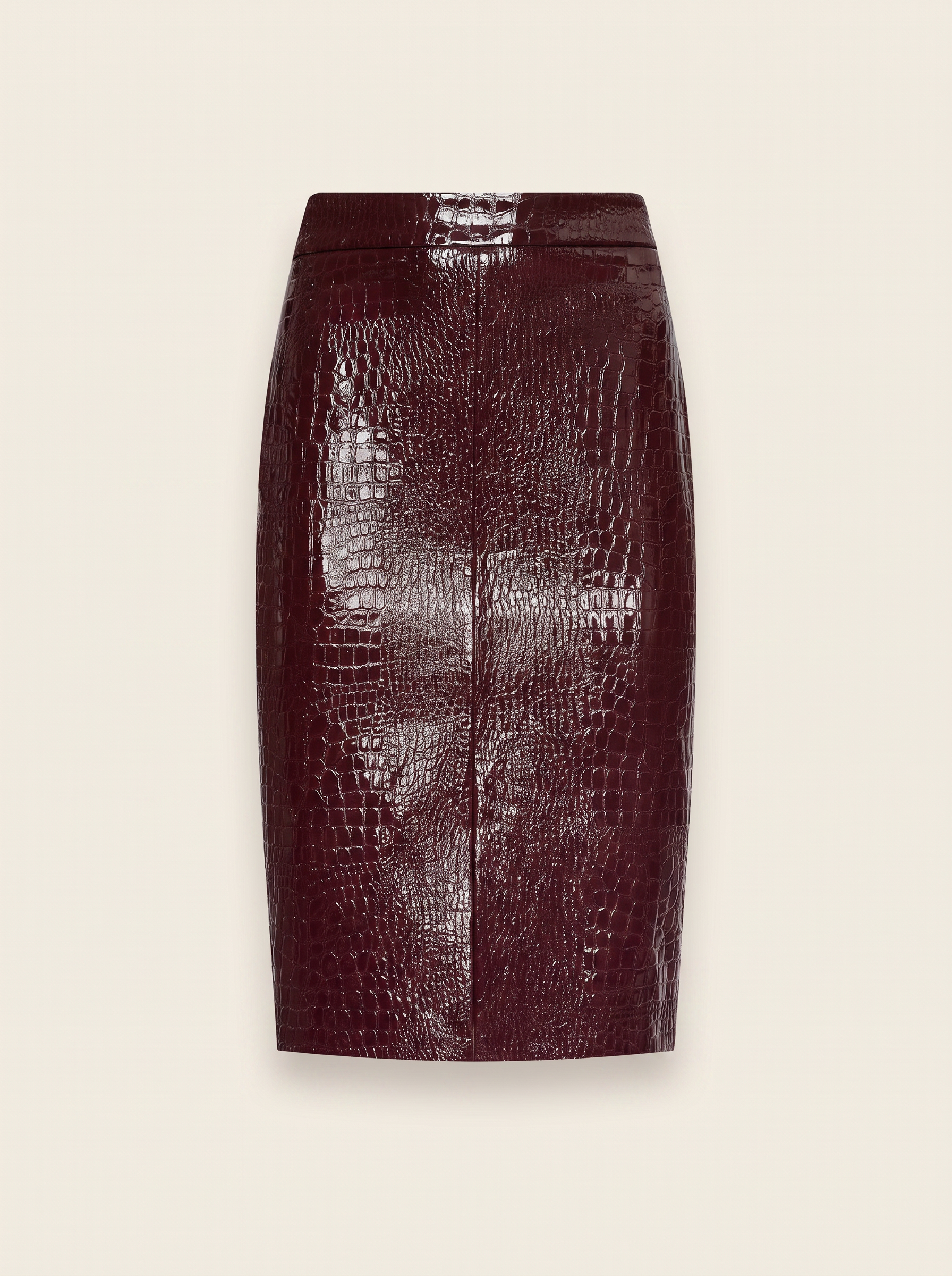 Violetta Vegan Leather Skirt – DARK PORT CROC - Ghost Mannequin Back